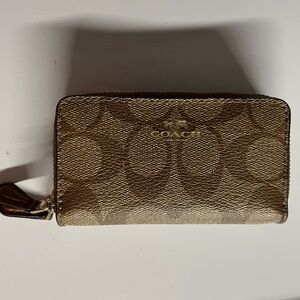 Coach Brown Signature Key & Card Holder